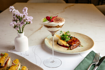 food on a plate. food from the restaurant. photos for the menu