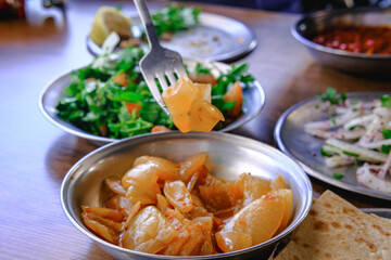 White onion cooked with olive oil