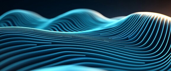 Naklejka premium Abstract blue wave pattern background.