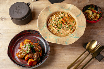 food on a plate. food from the restaurant. photos for the menu