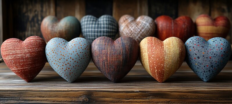 A group of heart-shaped pillows, adding a cozy and romantic touch


