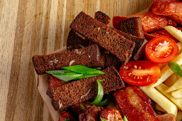 food on a plate. food from the restaurant. photos for the menu