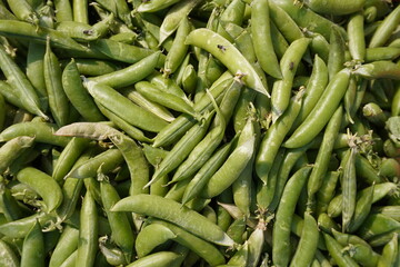Green peas in the village market