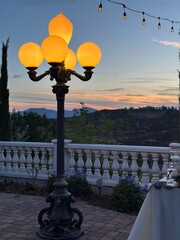 Lamppost at sunset