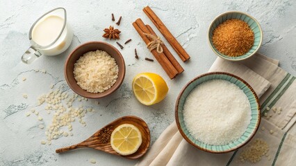 Creating a delightful dessert with an array of natural ingredients in a bright kitchen setting