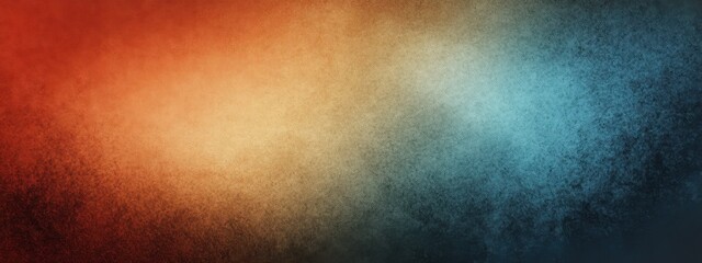Fototapeta premium Abstract gradient background, teal to orange transition, vibrant colors, smooth blend, digital art, minimalist design, wide panoramic format, atmospheric lighting, soft texture, color theory, ombre ef