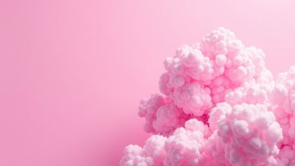 Fototapeta premium Soft pink clouds create a dreamy atmosphere against a pastel background, evoking a sense of calm and serenity in the early evening light. Generative AI