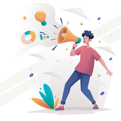 Illustration related to making announcements and public notices