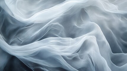 Obraz premium Soft, flowing chiffon fabric in shades of blue and white.