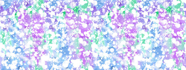 Seamless pattern with abstract creative blots and splashes painted with gouache for paint box design