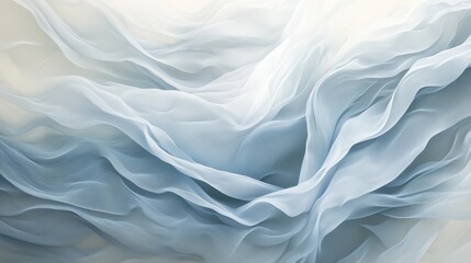 Obraz premium Soft, flowing light blue fabric drapes creating an ethereal, dreamy mood.