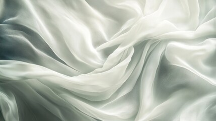 Obraz premium Soft, flowing white fabric draped elegantly. Luxurious texture and subtle light play.