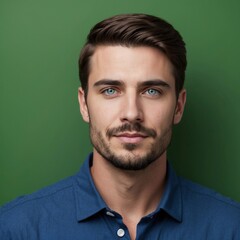 Fototapeta premium Portrait Photo of Pretty Handsome Man on Colorful Background, Face Portrait on Colorful Background