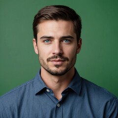 Fototapeta premium Portrait Photo of Pretty Handsome Man on Colorful Background, Face Portrait on Colorful Background