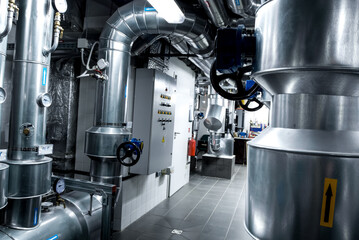 Thermal power plant piping at modern factory