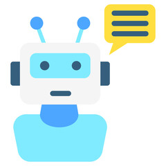 Chatbot flat color icon, use for UI, UX, app and web development, digital or print. for digital industry, education, technology.