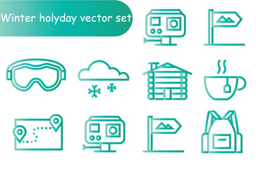 Winter holyday vector set 