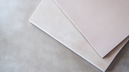 Two Pale Notebooks Resting on a Textured Surface