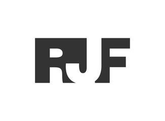 RJF logo design. Initial letter R J F bold font style for tech startups, consulting, corporate branding. Creative company name, headlines typography identity, trendy logotype.
