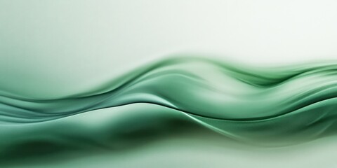 Obraz premium Abstract waves, smooth curves, fluid motion, mint green gradient, minimalist design, soft shadows, elegant flow, silk texture, ethereal atmosphere, soothing colors, gentle undulation, subtle shading, 