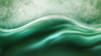 Abstract waves, smooth curves, fluid motion, mint green gradient, minimalist design, soft shadows, elegant flow, silk texture, ethereal atmosphere, soothing colors, gentle undulation, subtle shading, 