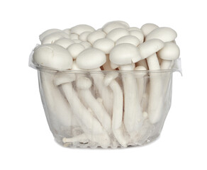 Shimiji Mushrooms in a container on a white background