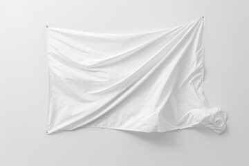Naklejka premium A white flag is hanging on a wall