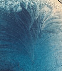 Close up of ice patterns in winter with space for copy