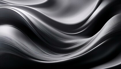 Fototapeta premium elegant 3d abstract sleek wavy background with smooth flowing waves and modern monochrome gradient pattern for luxury wallpaper design and digital art texture concept