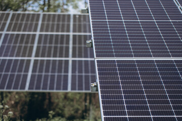 Obraz premium Solar panels providing sustainable energy in a rural environment