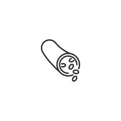 Minimalist vector icon of a salami slice with seeds