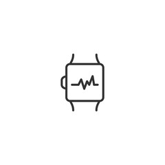 Obraz premium Minimalist smartwatch icon depicting heartbeat monitoring technology