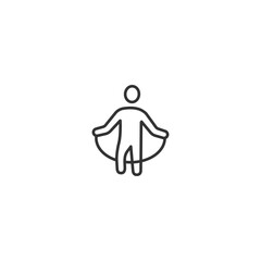 Person jumping rope icon in minimalist line art style