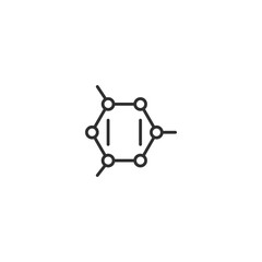 Benzene ring symbol: simple black and white chemical structure icon