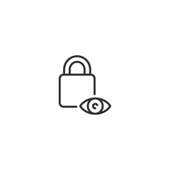 Padlock with eye icon for privacy and security concepts