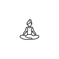Minimalist yoga icon illustrating calm meditation practice on plain background