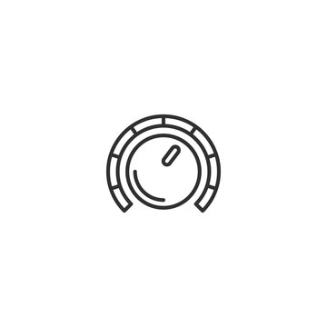 Minimalist knob icon with adjustable dial on white background