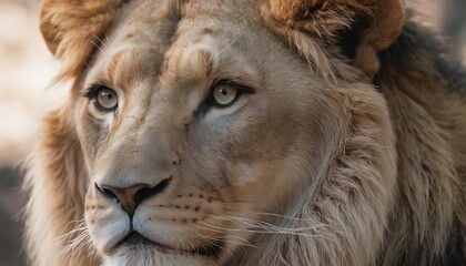 Portrait of an african lion -panthera leo- at a zoo- denver, colorado, lion is a king of forest, lion in zoo