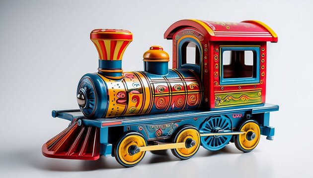 toy train isolated on white - Powered by Adobe