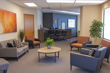 Contemporary Office Featuring Comfortable Meeting Room and Rest Area