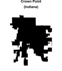 Crown Point (Indiana) blank outline map