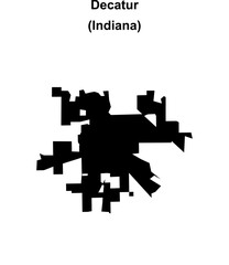 Decatur (Indiana) blank outline map