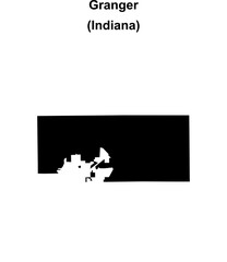 Granger (Indiana) blank outline map