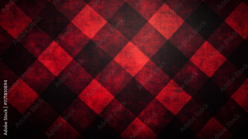 Leinwandbilder red and black checkered pattern creating a textured background, ideal for valentine's day projects