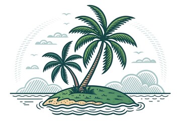 Palm tree island icon