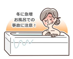 お風呂での事故注意のイラスト