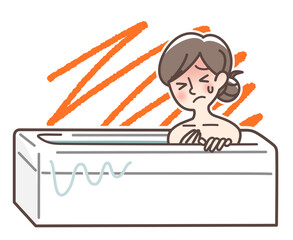 お風呂での事故注意のイラスト