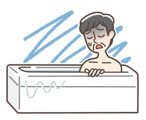 お風呂での事故注意のイラスト