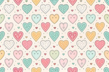 Small cute hearts pattern. Seamless design for Valentine’s Day