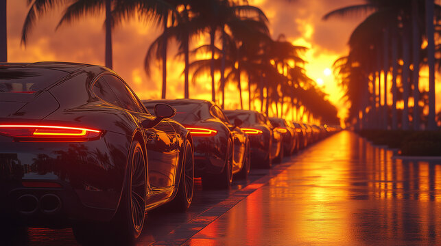 Sunset in the city